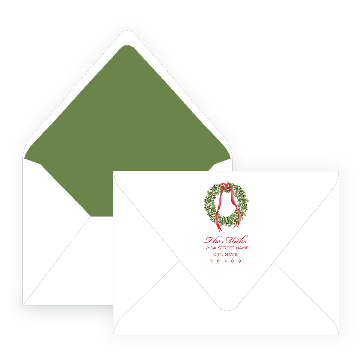 Decked in Garland – Ribbon Garland Personalized Christmas Photo Card