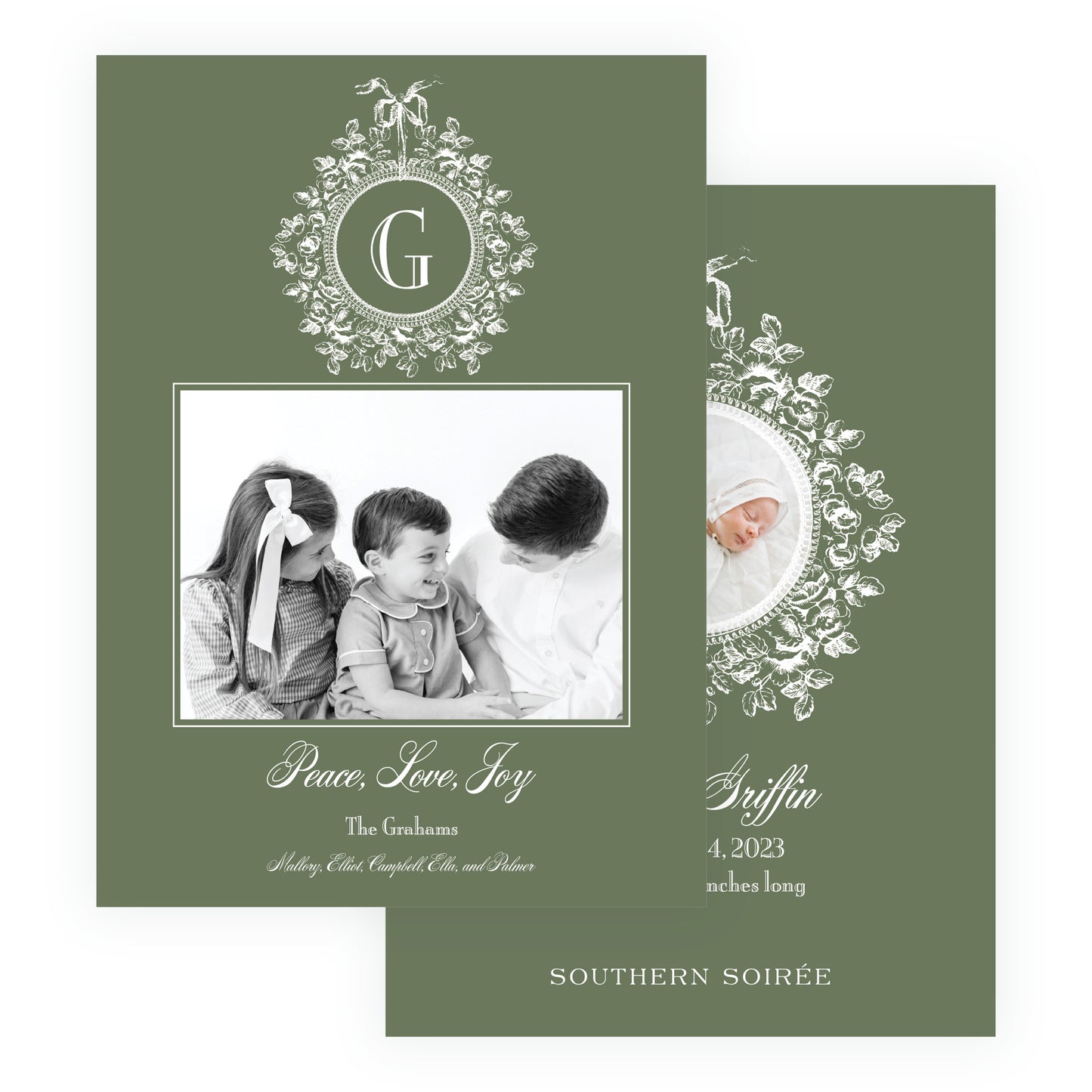Heirloom Vintage Floral Crest (Customize Your Color)