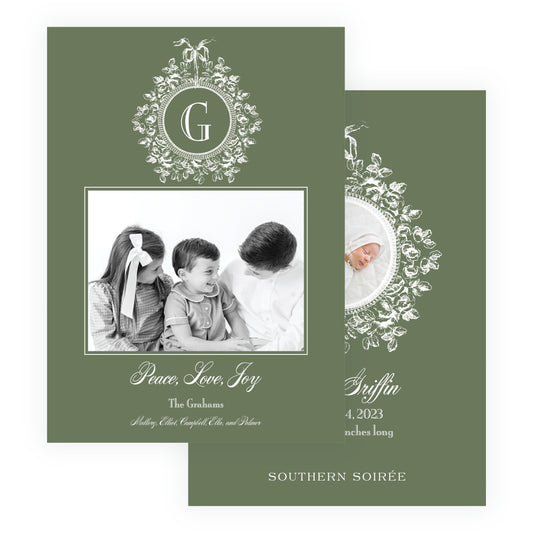 Heirloom Vintage Floral Crest (Customize Your Color)