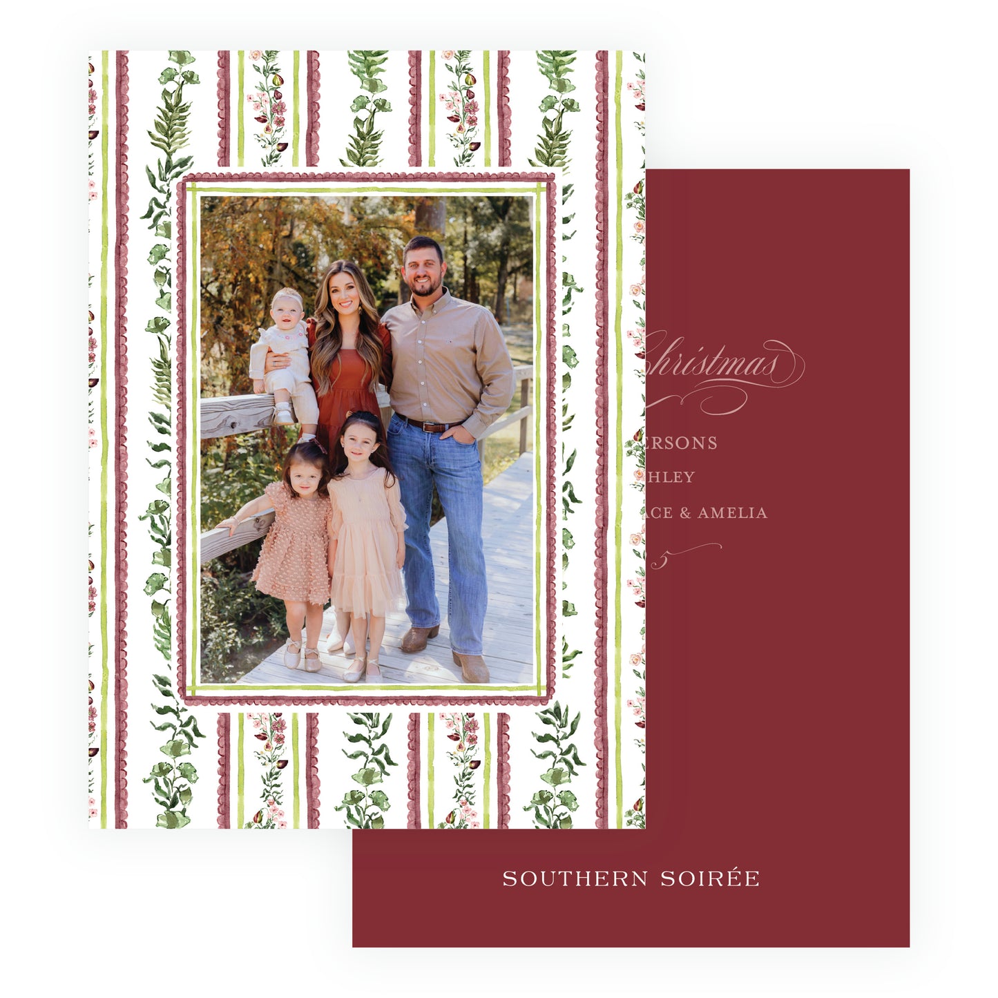 Figs and Floral with Frame Botanical Stripe