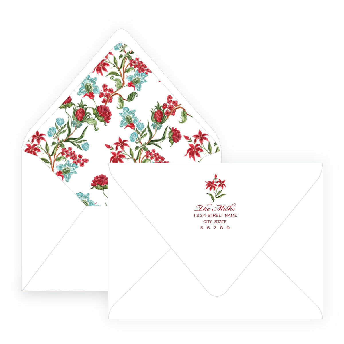 Decked in Garland – Holiday Chintz Personalized Christmas Photo Card