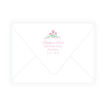 Tiny Petals Floral Trim Border Note Cards