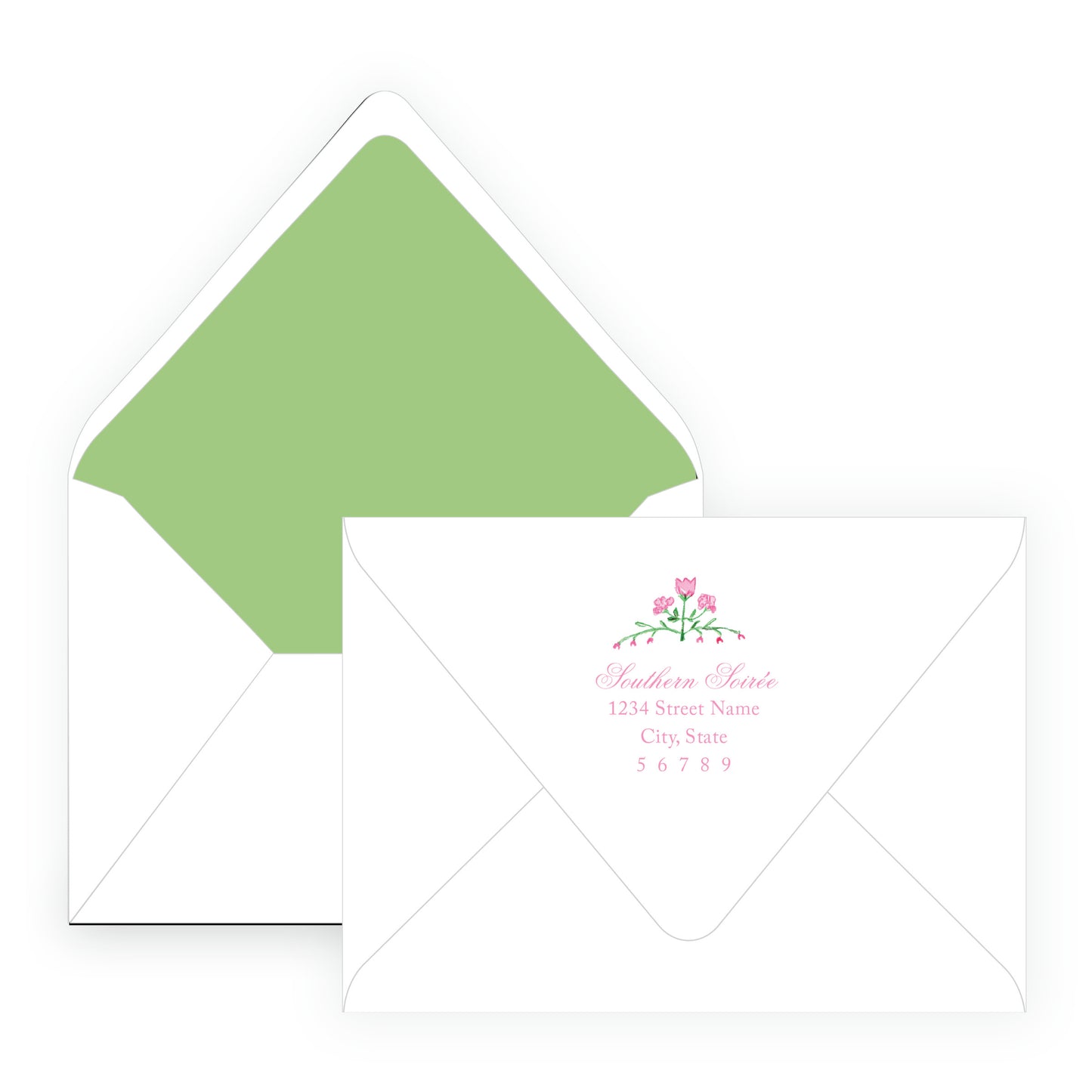 Tiny Petals Floral Trim Border Note Cards