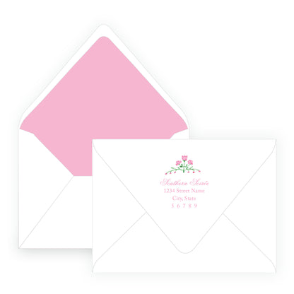 Tiny Petals Floral Trim Border Note Cards