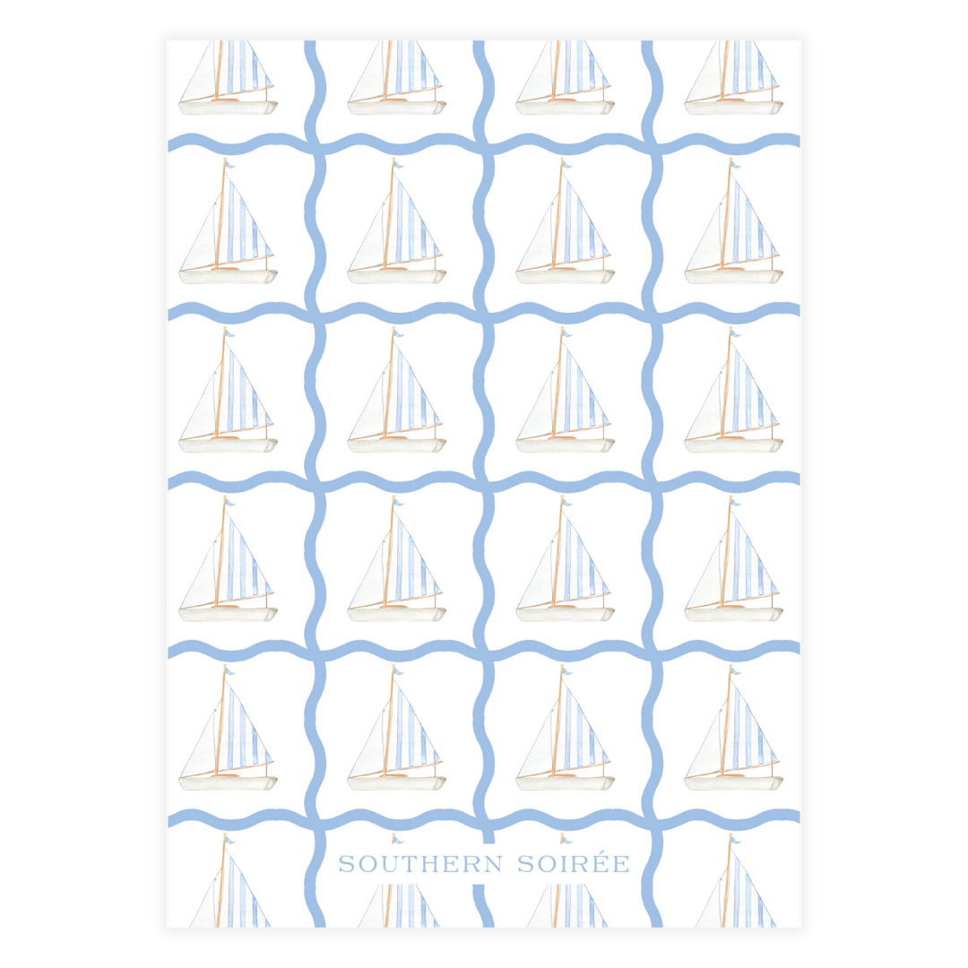 Blue Sailboat Invitation