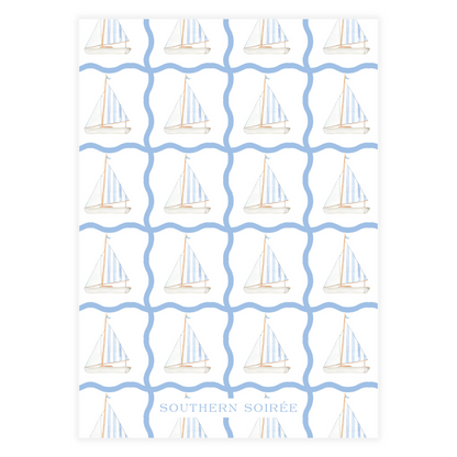 Blue Sailboat Invitation