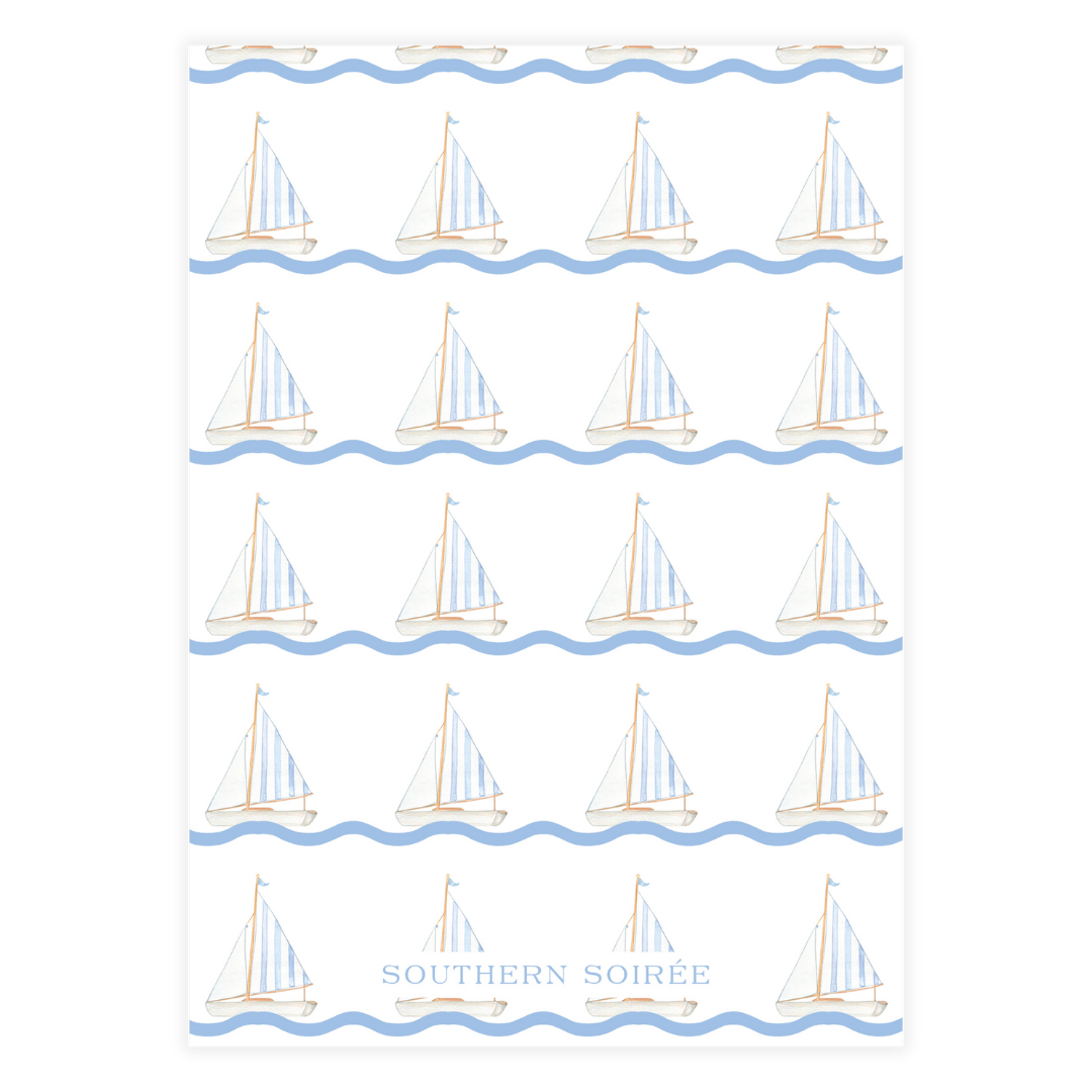 Blue Sailboat Invitation