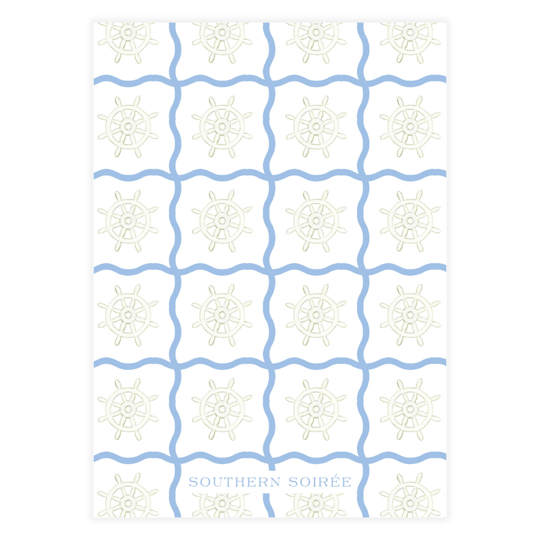 Blue Sailboat Nautical Birthday Invitation