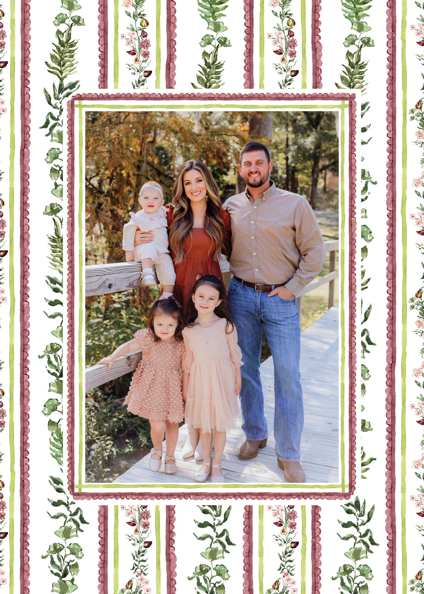 Figs and Floral with Frame Botanical Stripe