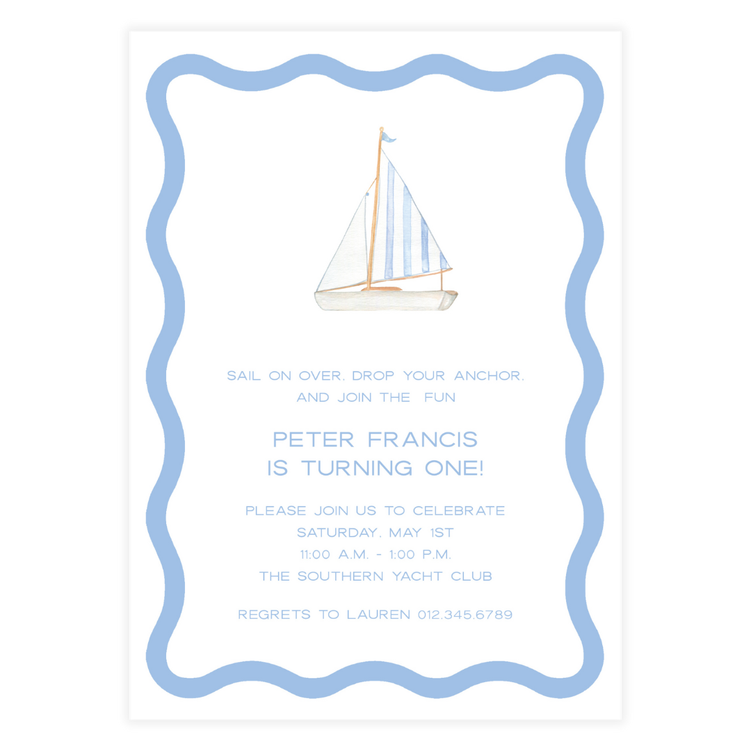 Blue Sailboat Invitation