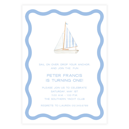 Blue Sailboat Invitation