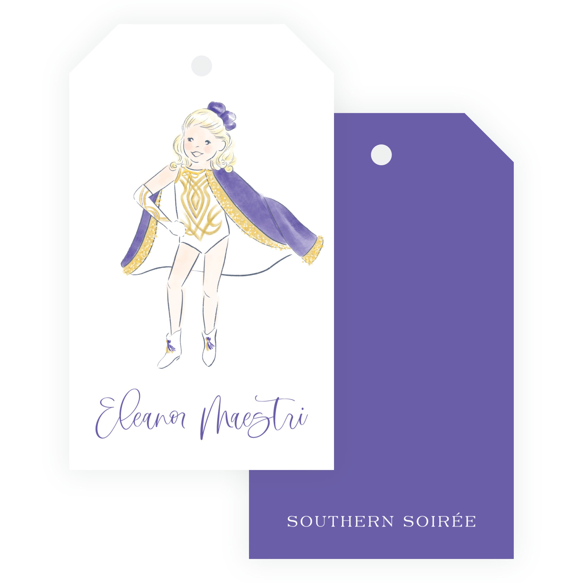 Purple and Gold Dance Team Gift Tags – Team Spirit