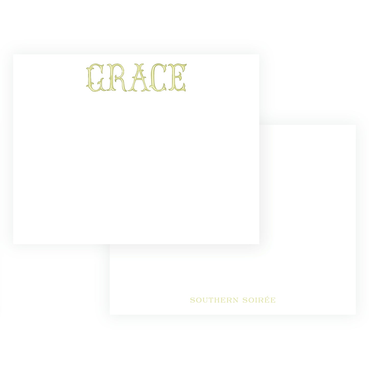 The Bloomed Letter Green Notecard
