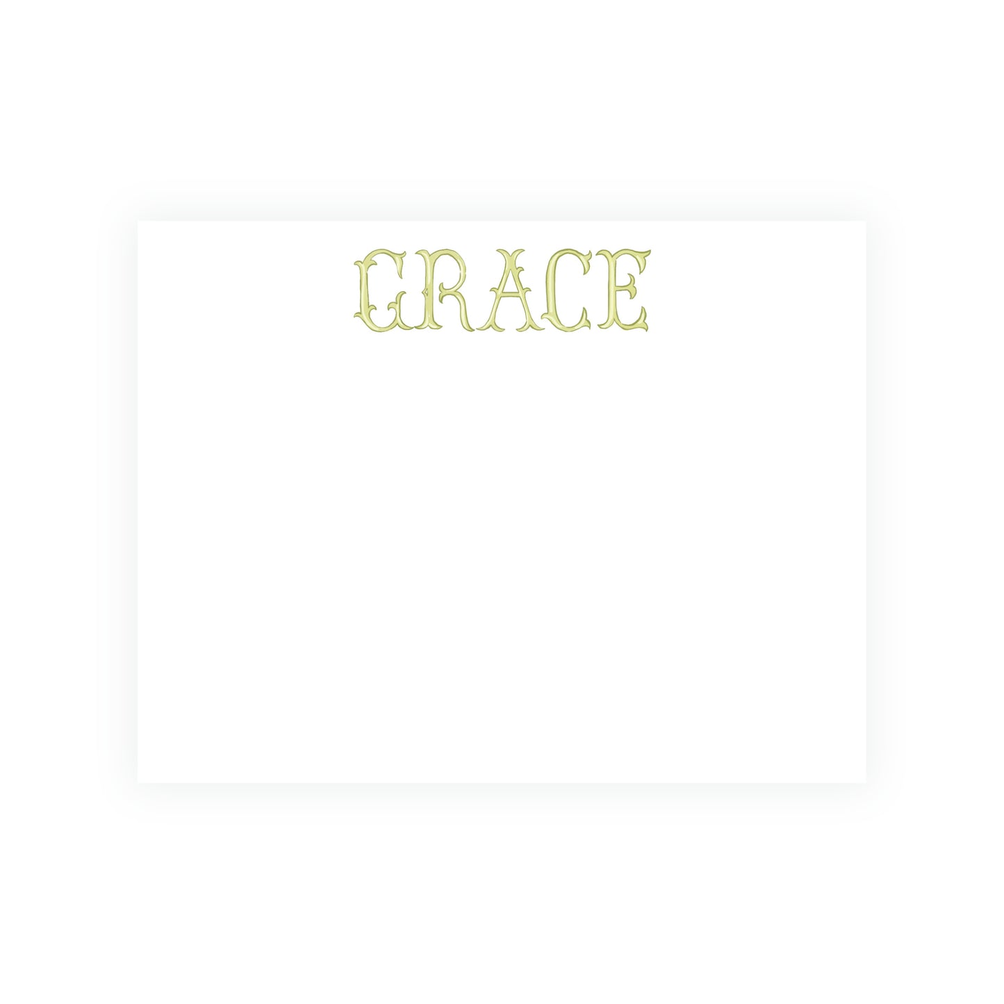 The Bloomed Letter Green Notecard