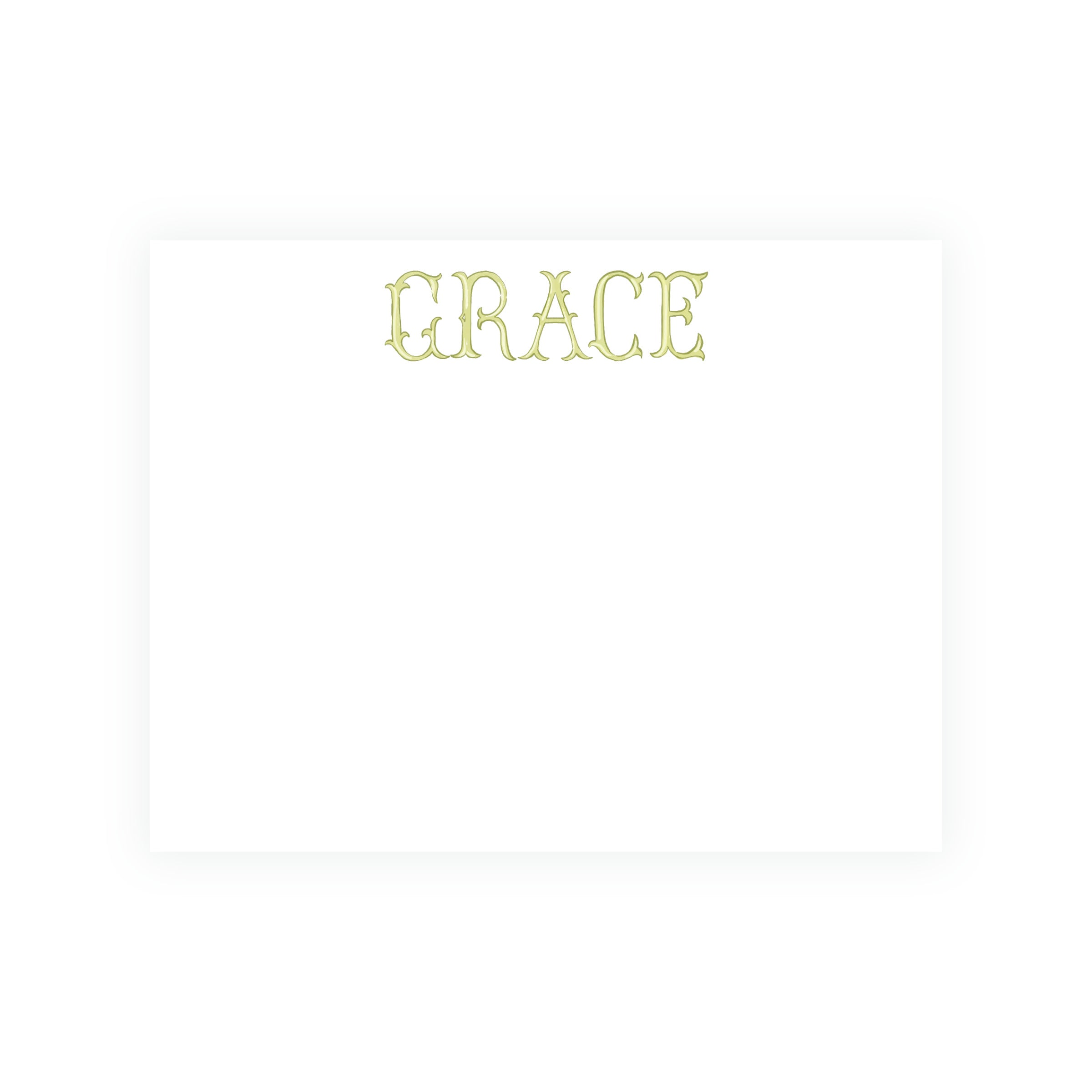 The Bloomed Letter Green Notecard