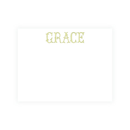 The Bloomed Letter Green Notecard