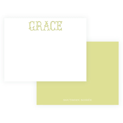 The Bloomed Letter Green Notecard