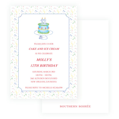 Happy Birthday Cake Invitation