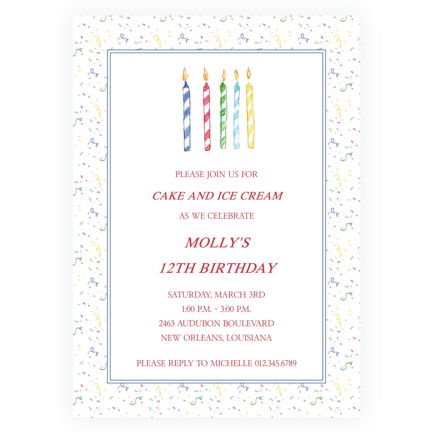 Happy Birthday Candles Invitation