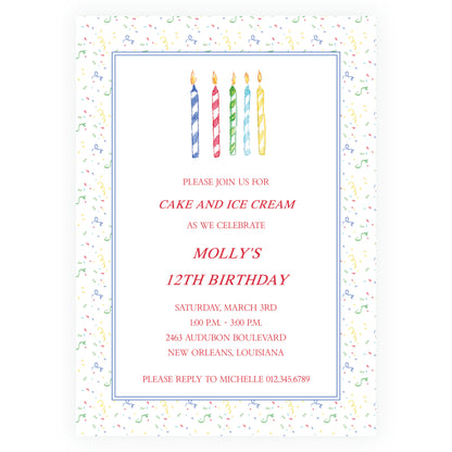 Happy Birthday Candles Invitation