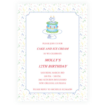 Happy Birthday Cake Invitation