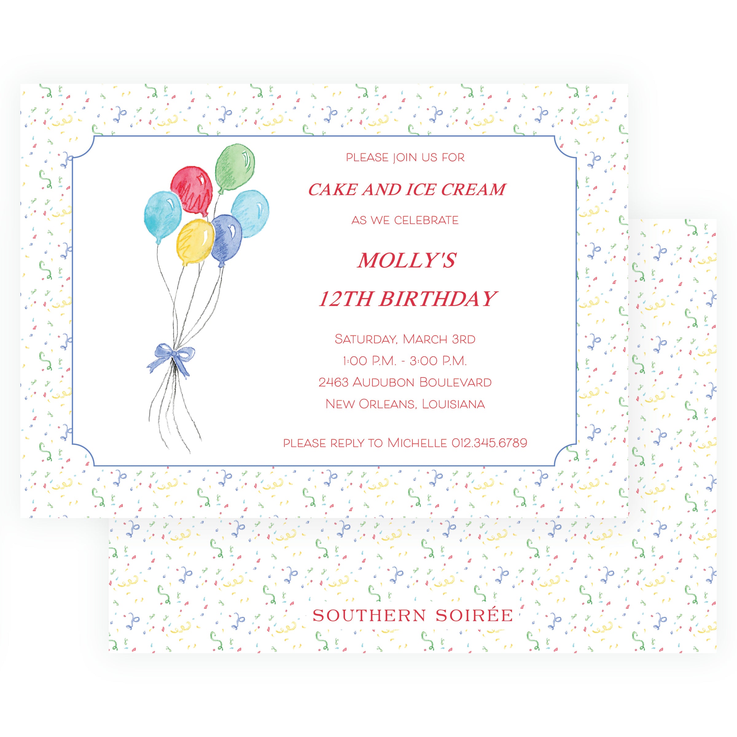 Happy Birthday Balloon Landscape Invitation