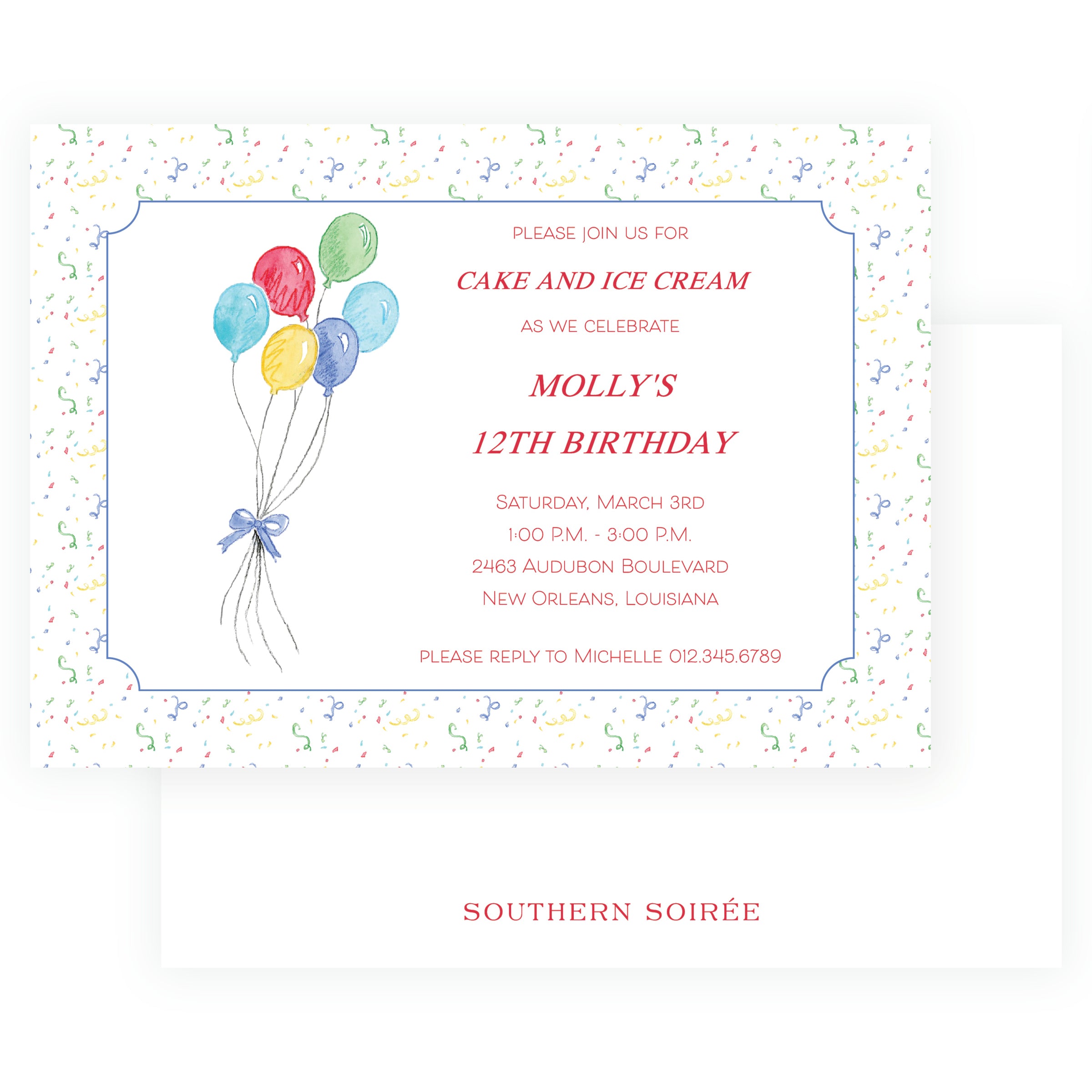 Happy Birthday Balloon Landscape Invitation