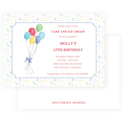 Happy Birthday Balloon Landscape Invitation