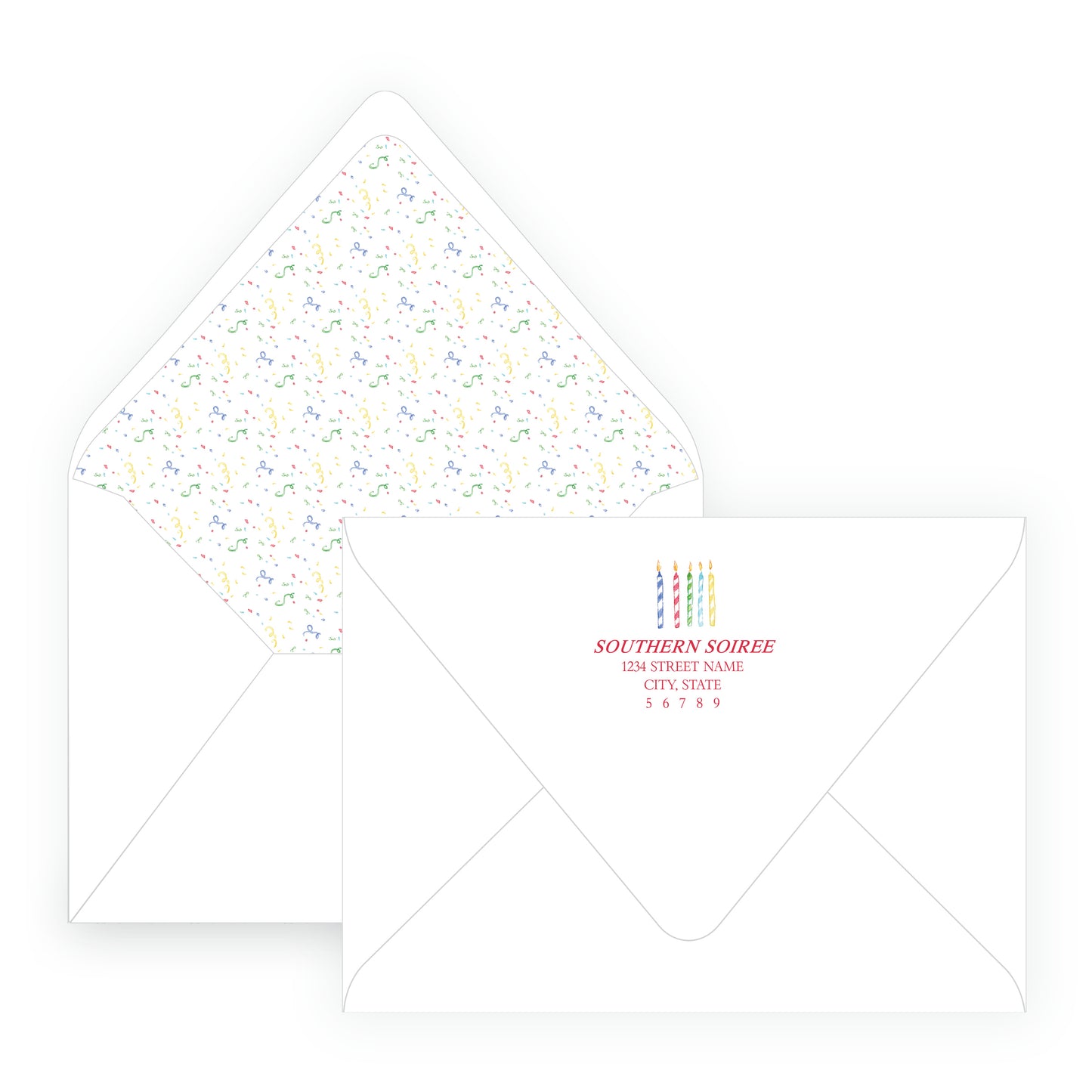 Happy Birthday Streamers Invitation