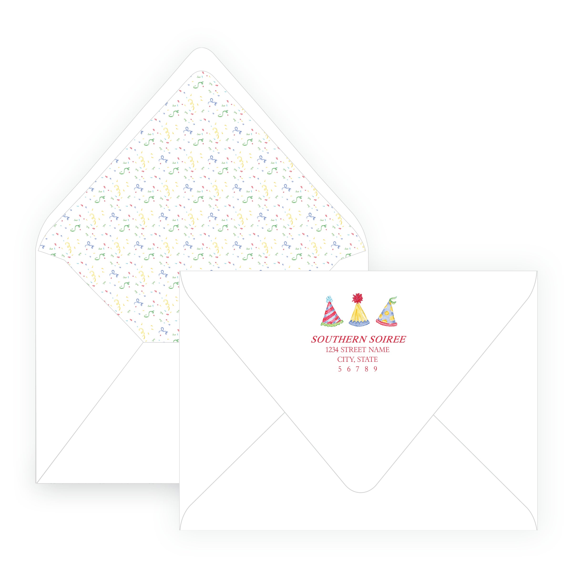 Classic Colorful Watercolor Birthday Party Invitation Landscape