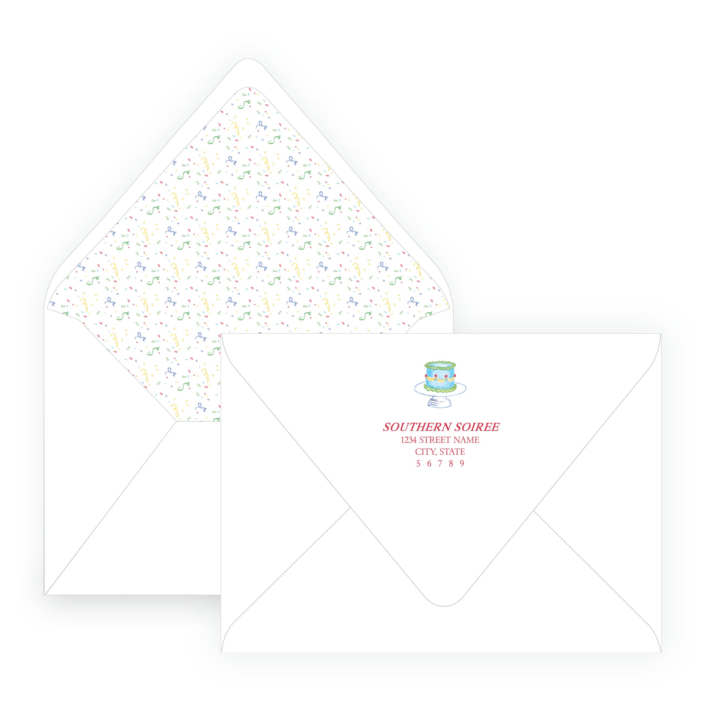Classic Colorful Watercolor Birthday Border Invitation