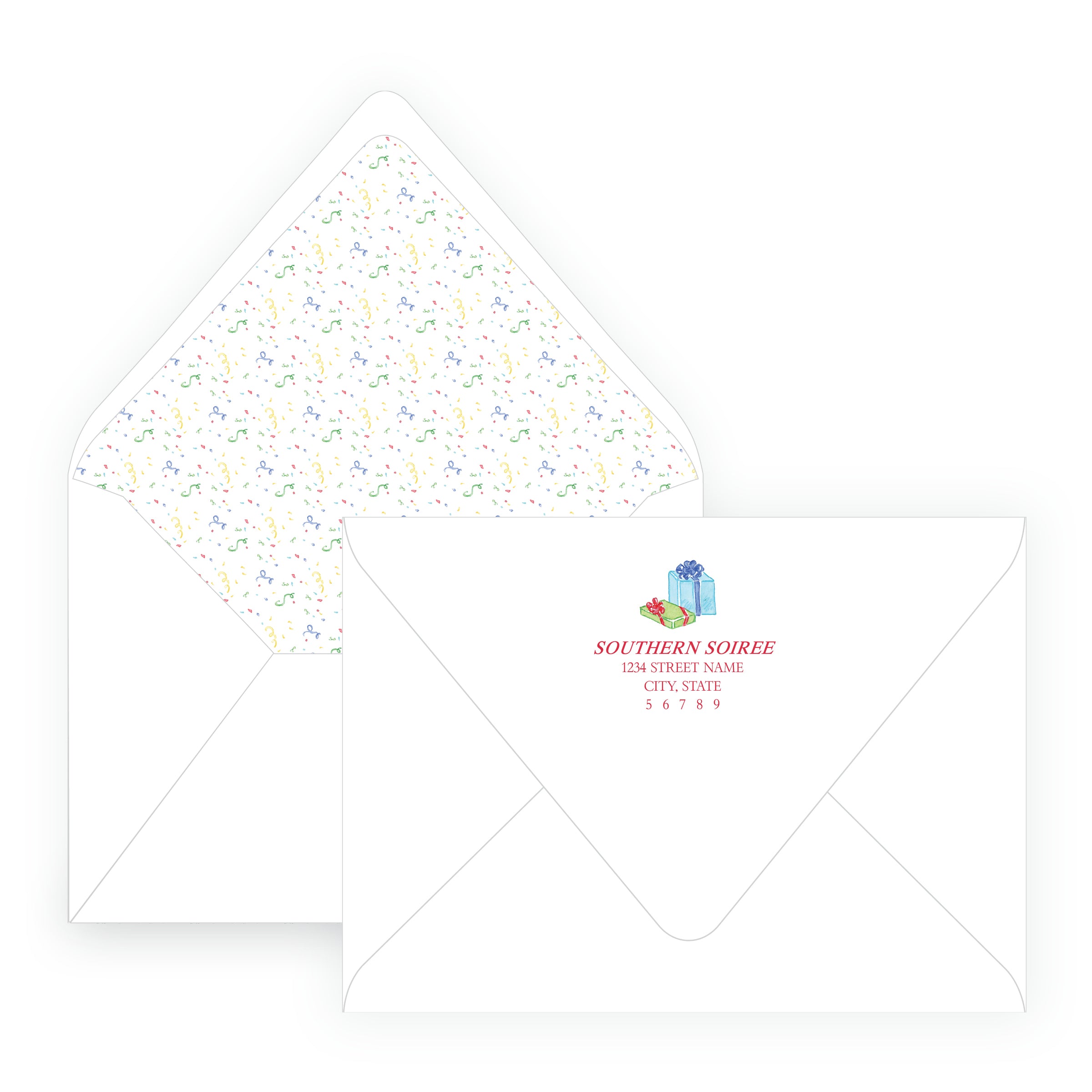 Classic Colorful Watercolor Birthday Cake Invitation