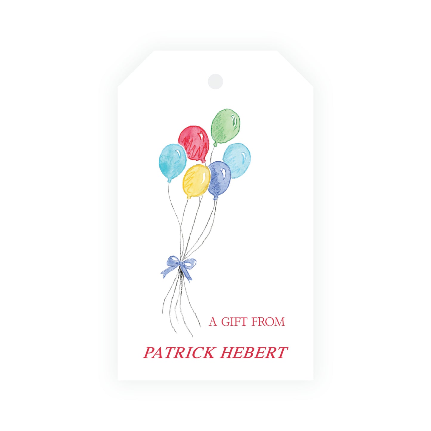 Happy Birthday Balloon Gift Tag