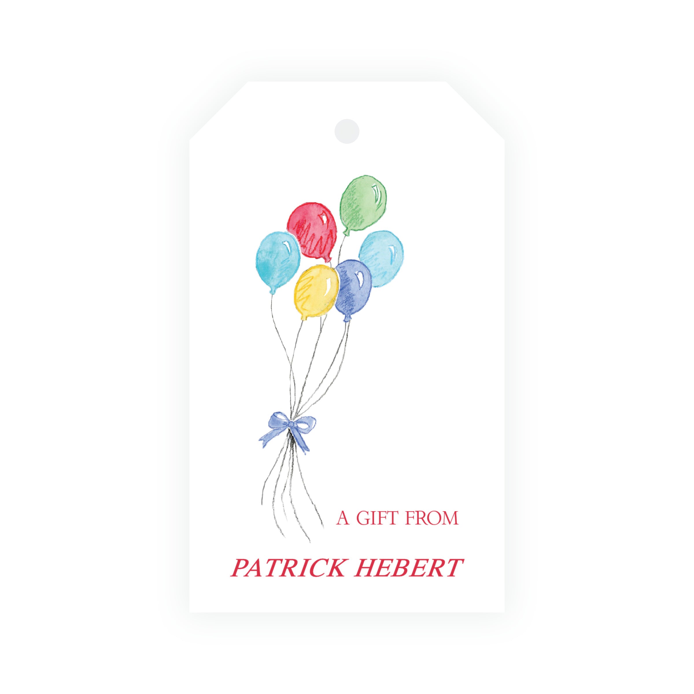 Classic Colorful Watercolor Balloon Gift Tag