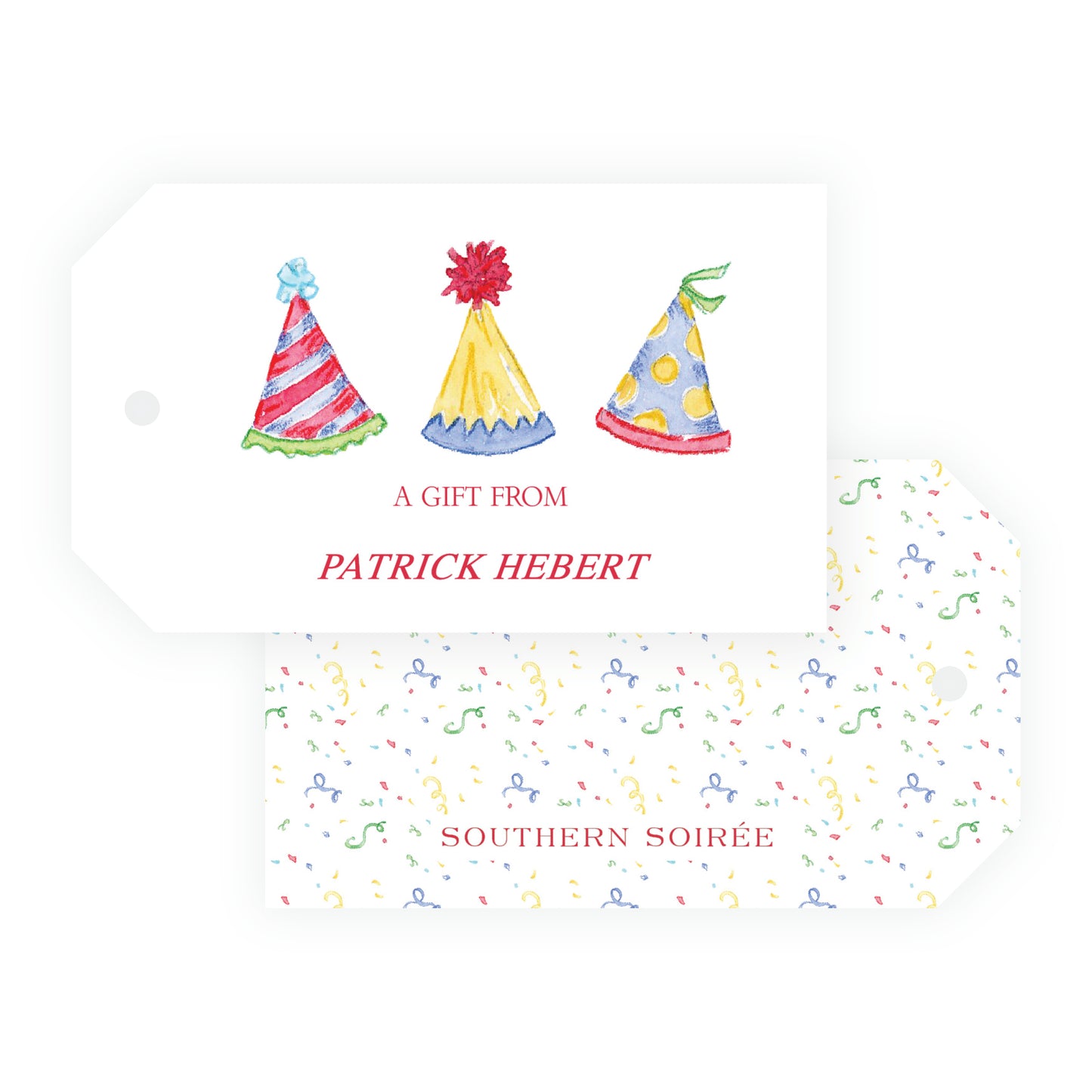 Happy Birthday Party Hats Gift Tag