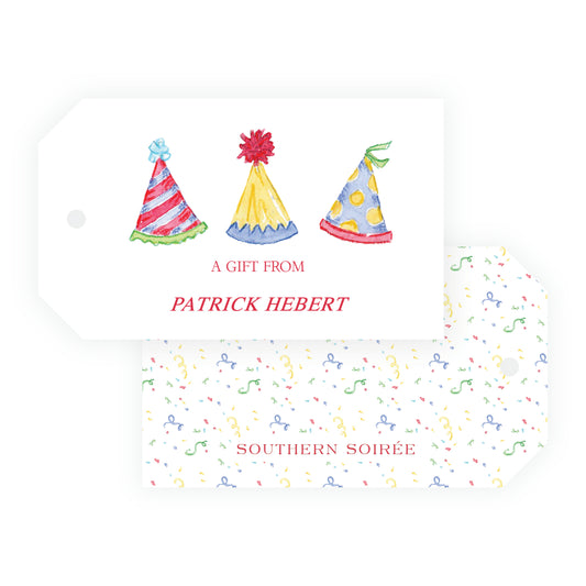 Happy Birthday Party Hats Gift Tag