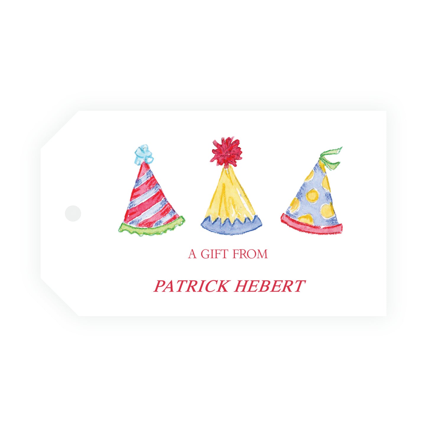 Happy Birthday Party Hats Gift Tag