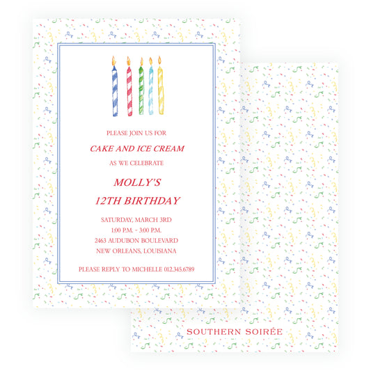 Happy Birthday Candles Invitation