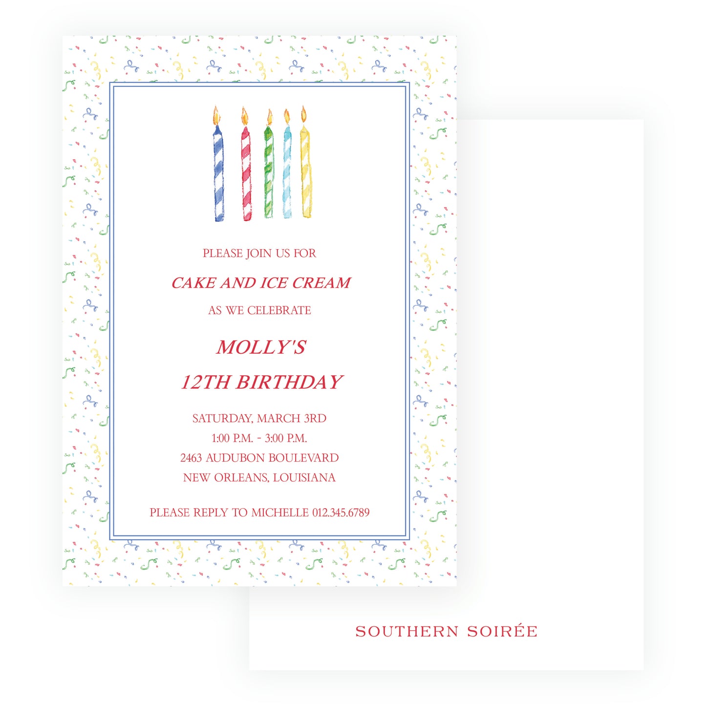 Happy Birthday Candles Invitation
