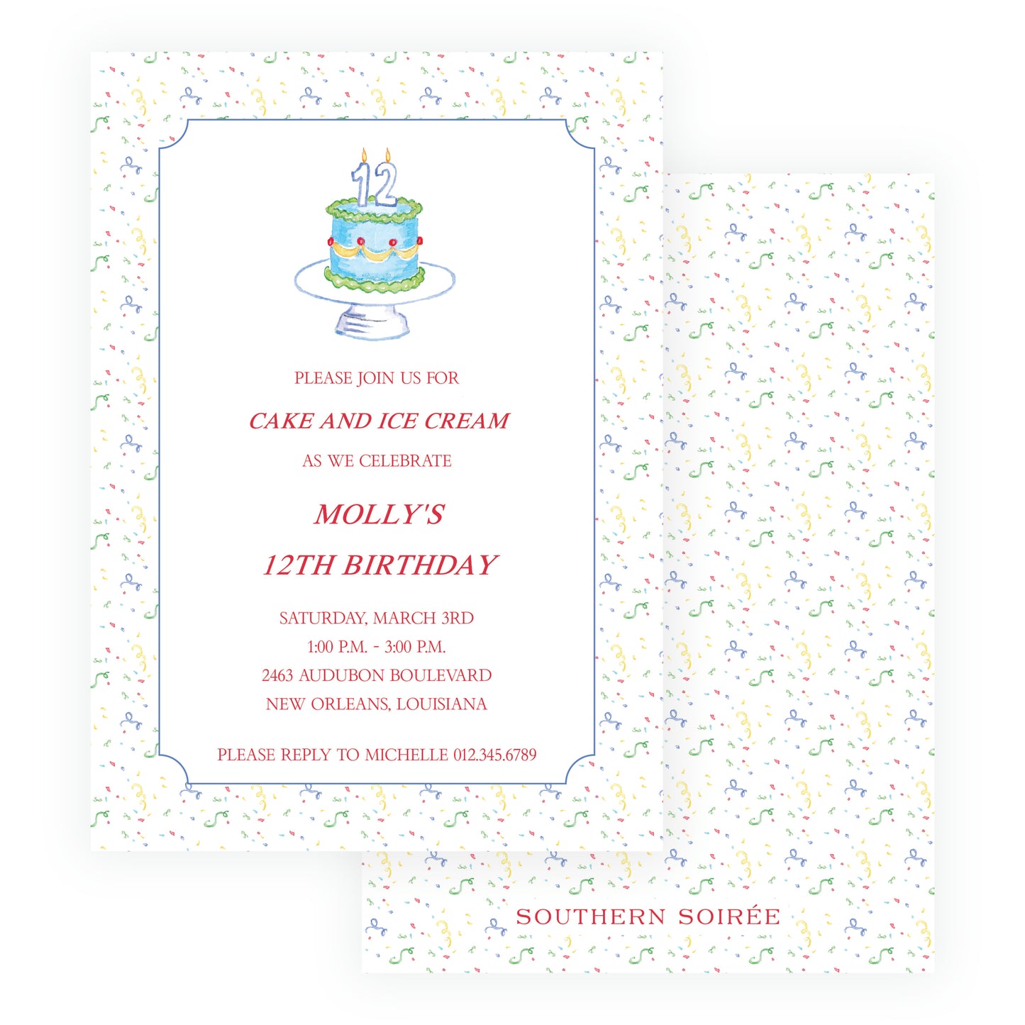 Happy Birthday Cake Invitation