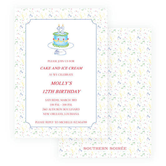 Happy Birthday Cake Invitation