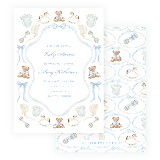 Heirloom Moments Blue Invitation