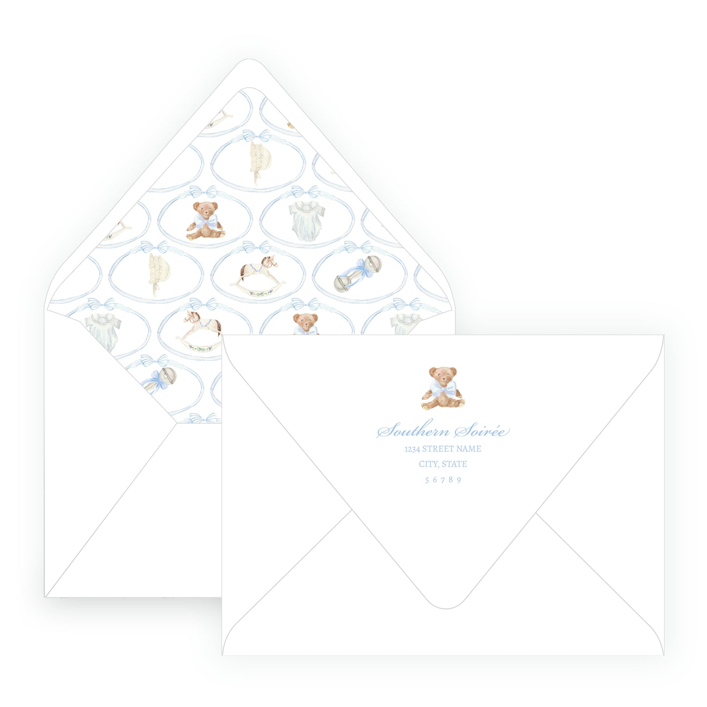 Heirloom Moments Blue Invitation