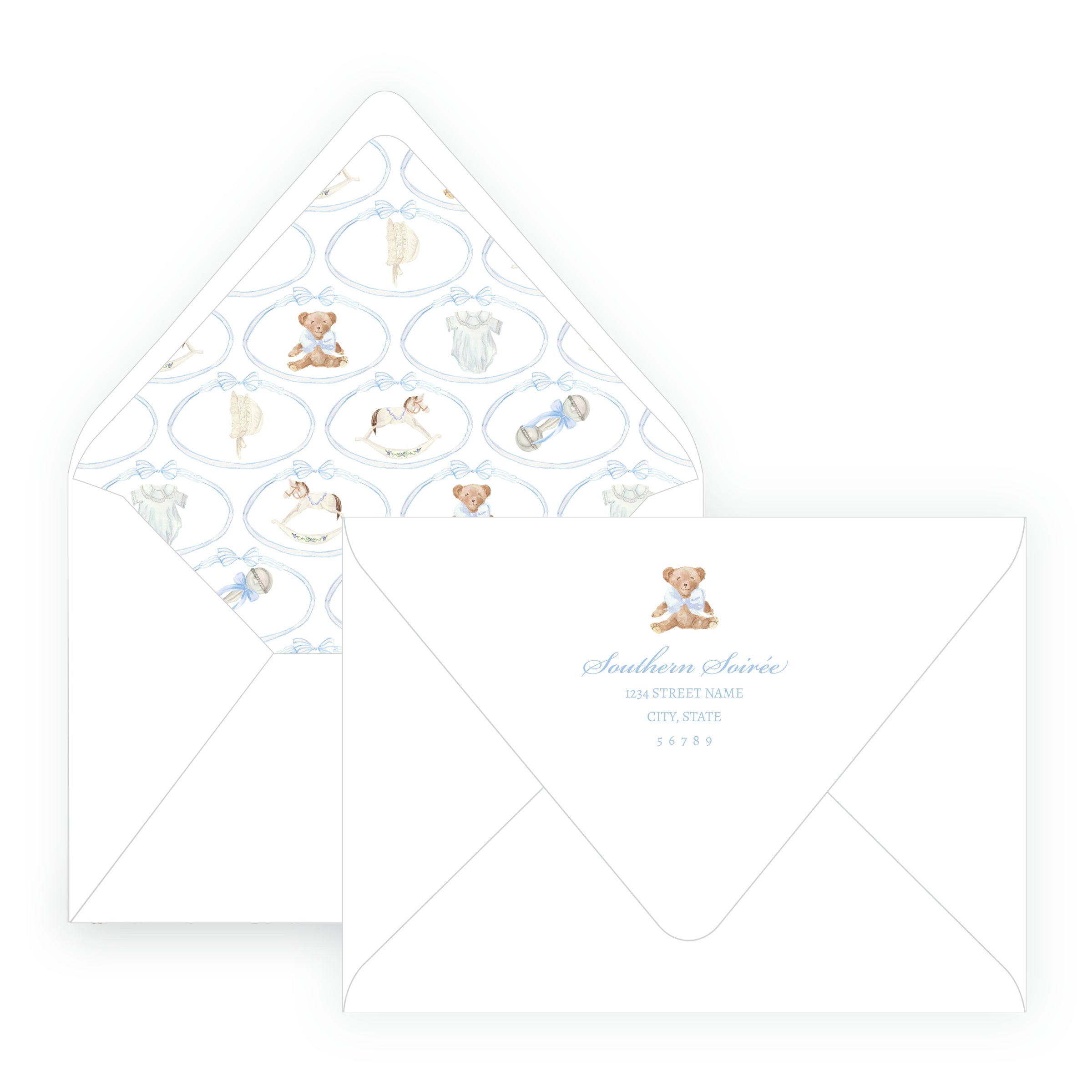 Heirloom Moments Blue Invitation