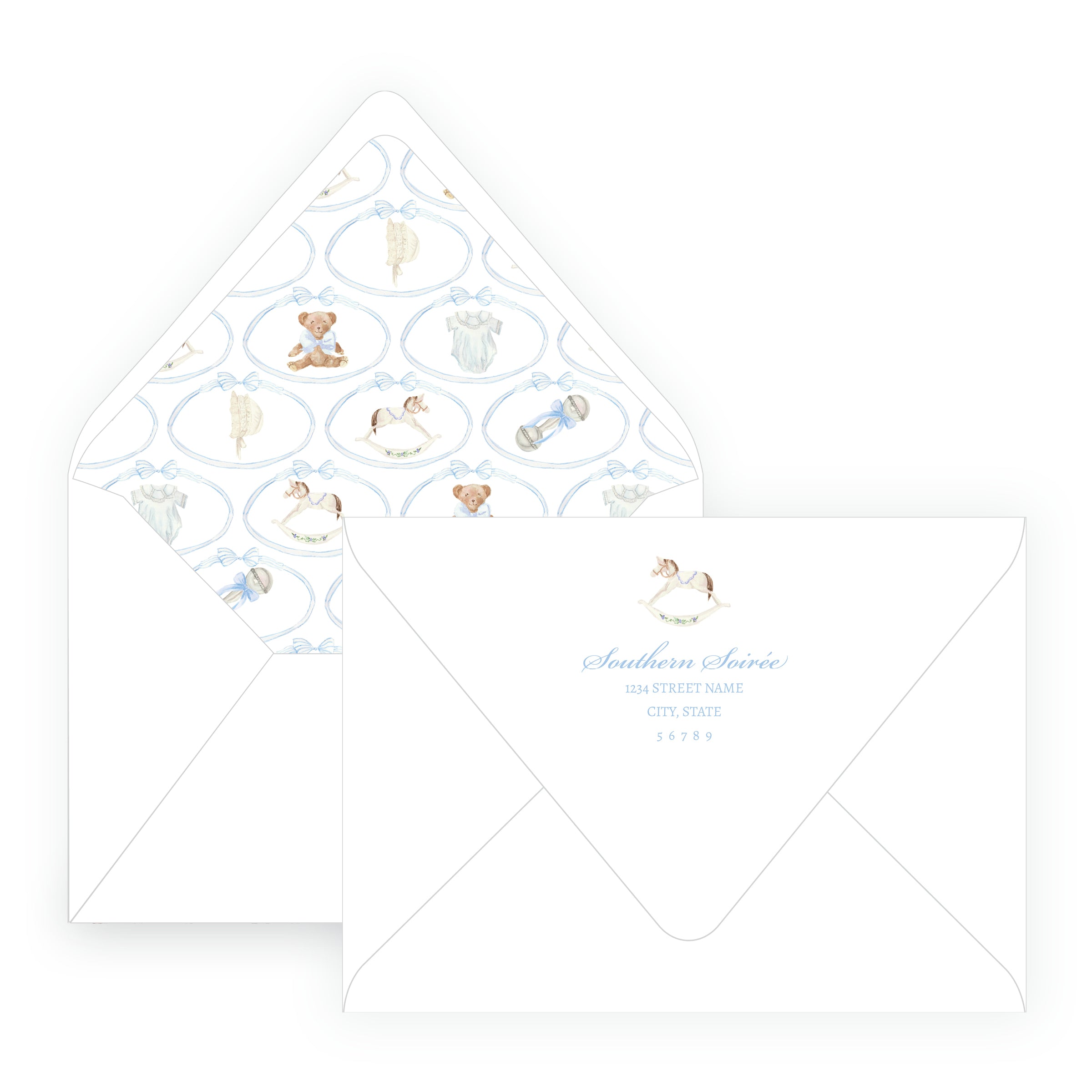 Heirloom Moments Blue Invitation