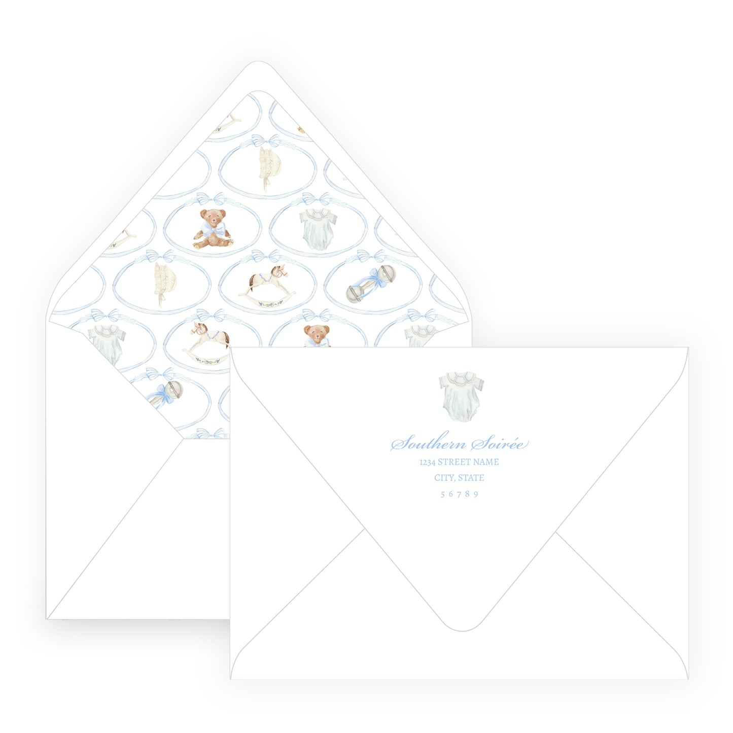 Heirloom Moments Blue Invitation