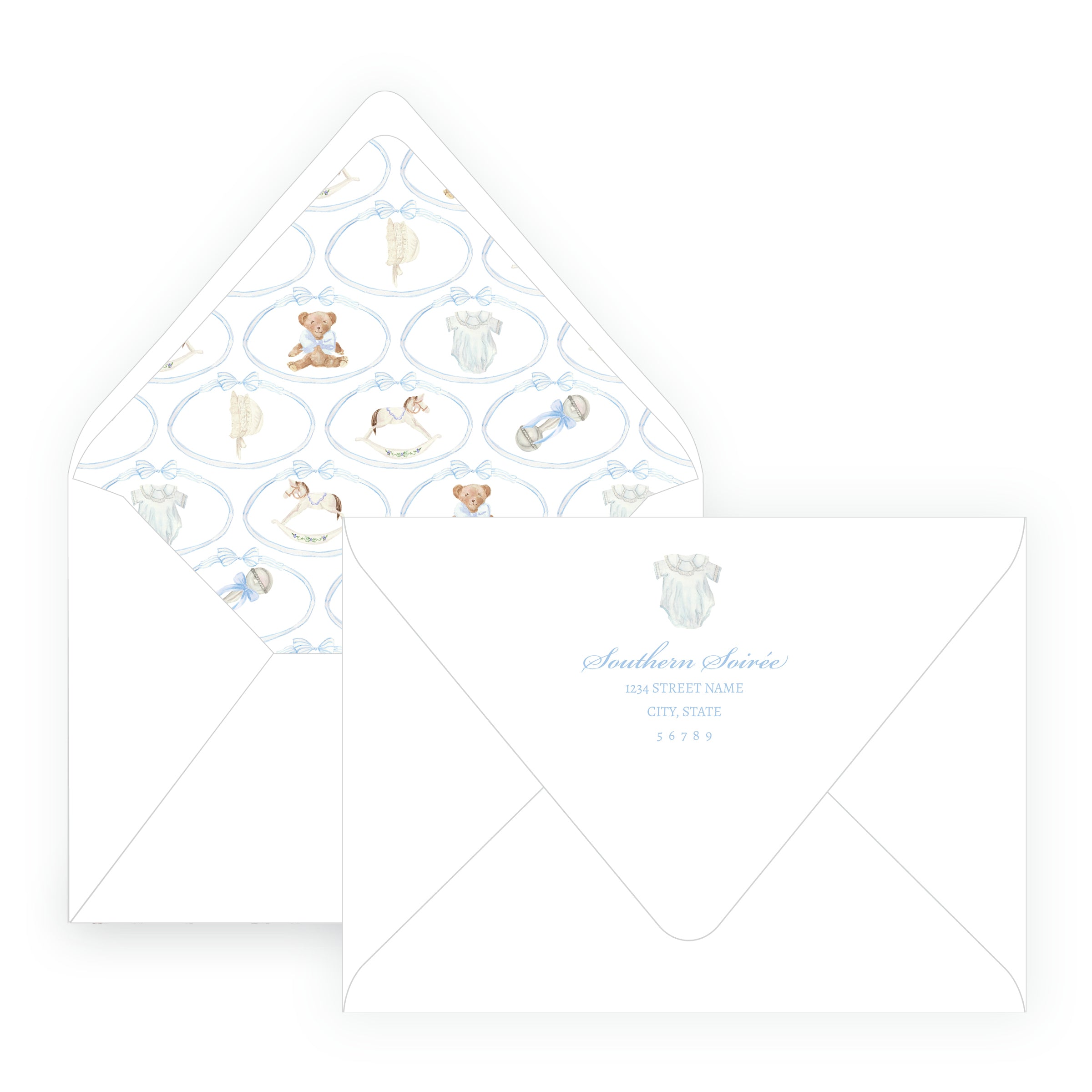 Heirloom Moments Blue Invitation