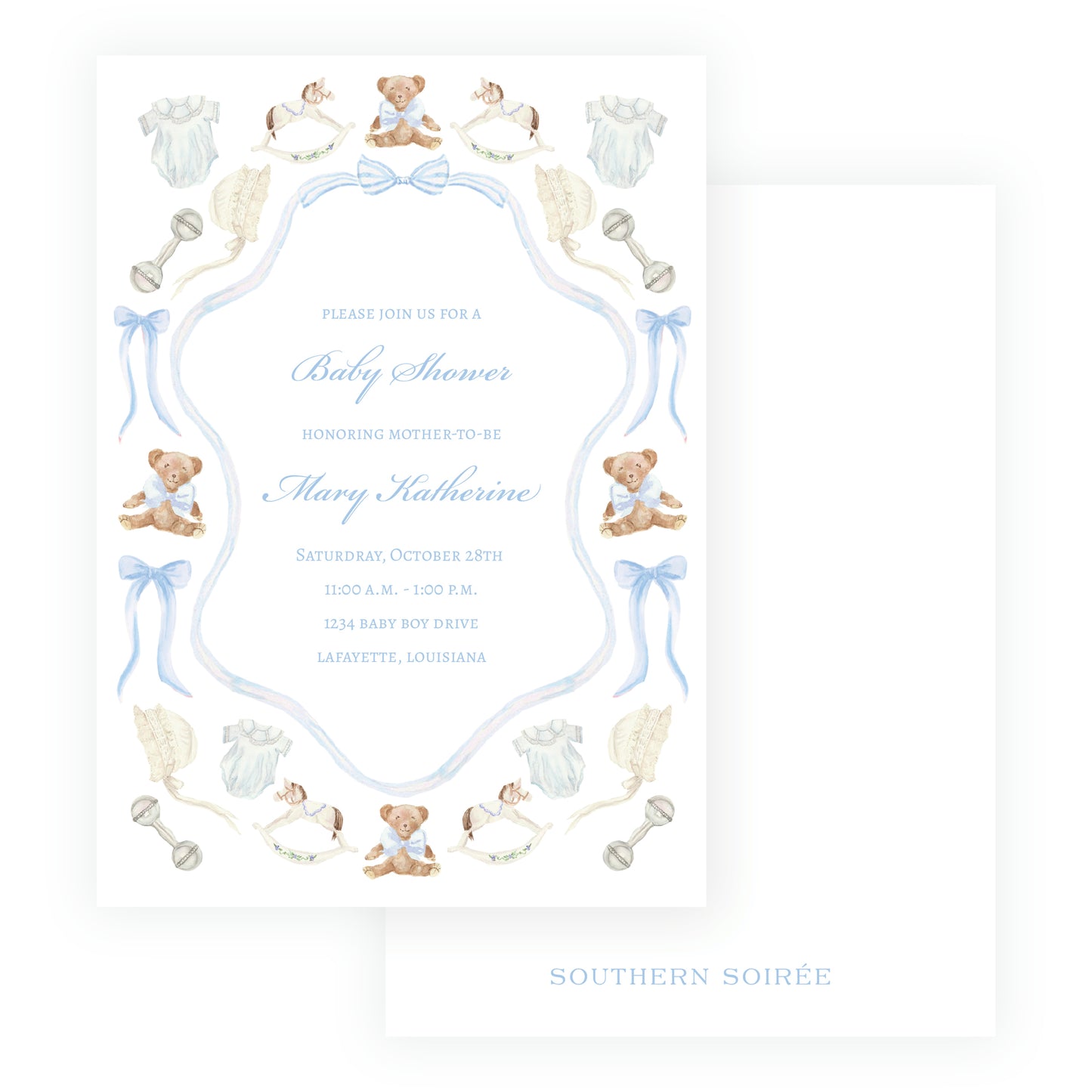 Heirloom Moments Blue Invitation