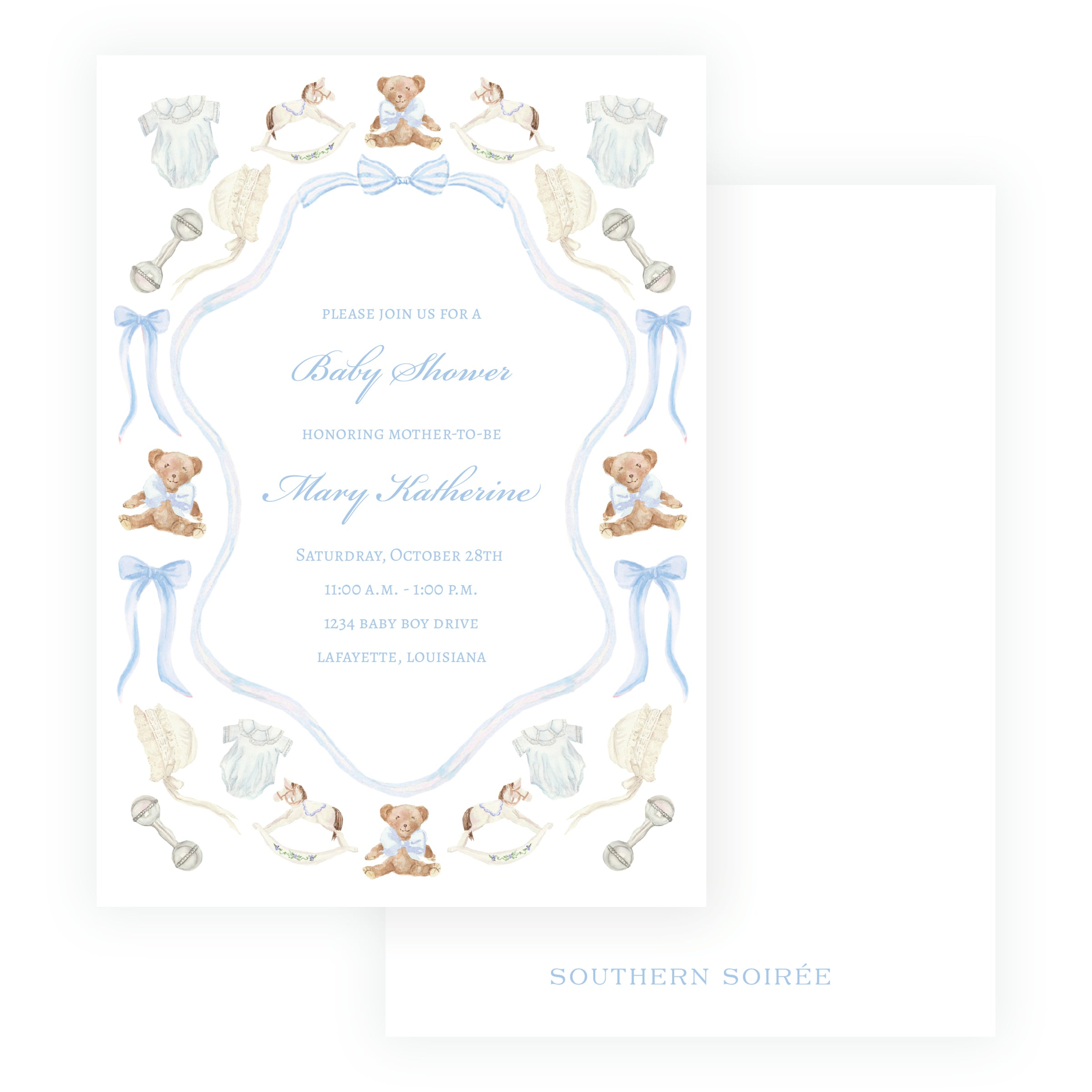 Heirloom Moments Blue Invitation