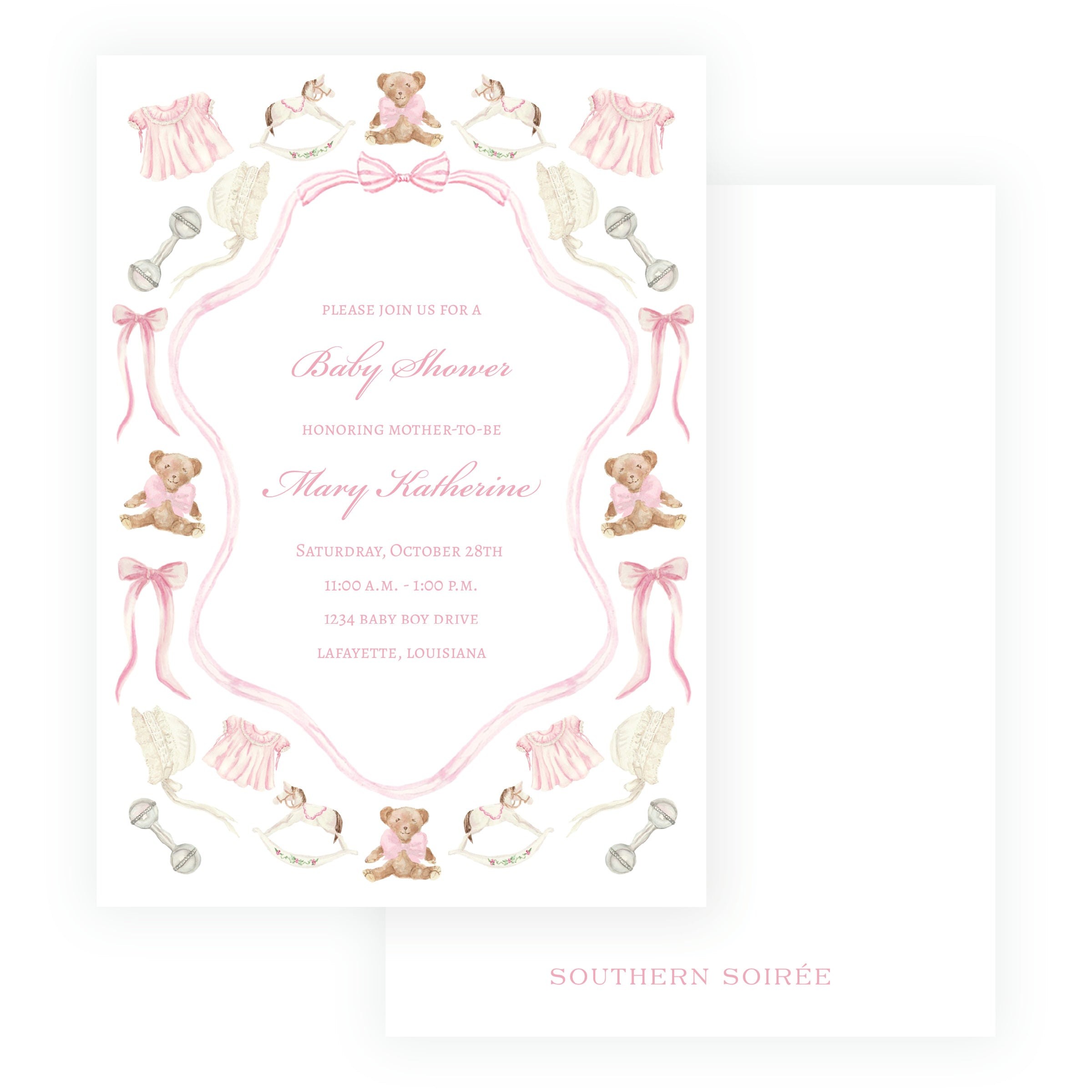 Heirloom Moments Pink Invitation